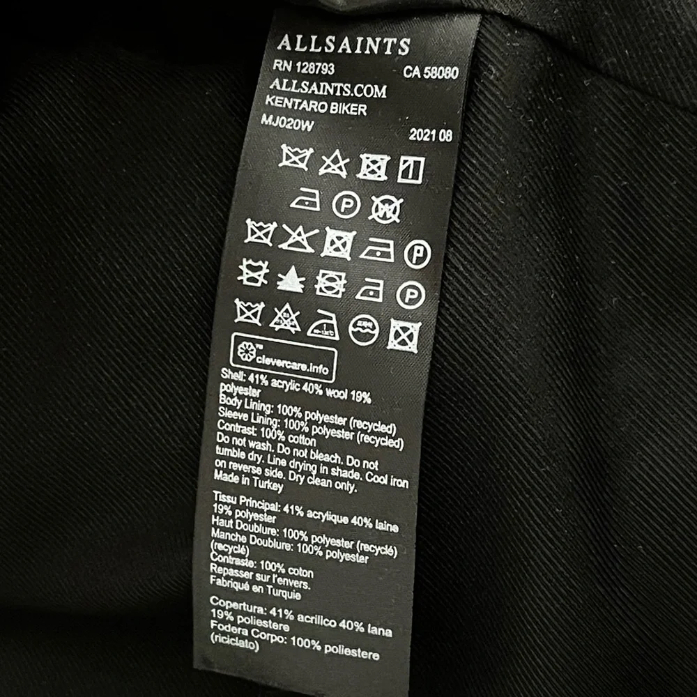 AllSaints Kentaro Sherpa Biker Jacket - Picture 12 of 14